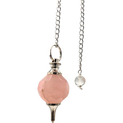 Pendule Pierre Précieuse à Facettes - Quartz Rose- Vendu par 1 (1/4)