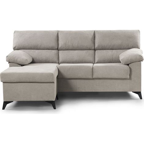 Home Heavenly® - Sofá Chaise Longue reversible HILTON, tapizado antimanchas desenfundable, estructura madera.  Color : Beige 200 cm de ancho (1/3)