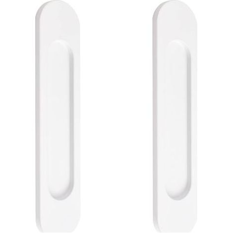 Lot de 2 poignées de porte coulissante ovales autocollantes en alliage d'aluminium, blanc chaud, 15 cm (1/4)