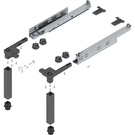 Blum Space-Step Sockelbeschlag Set Tragkraft 150 kg 410mm Kunststoff/Stahl grau (1/6)