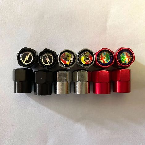 (pour) 4 bouchons de valve de pneu en aluminium (1/3)