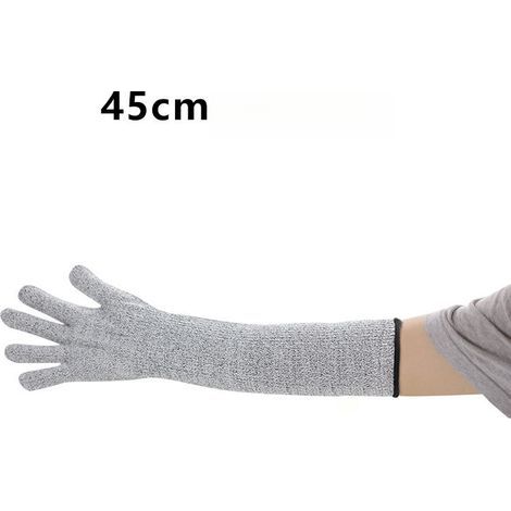 3 paires manchettes de protection bras travail sécurité anti-griffes animal protège-bras, gris, 45cm (1/5)