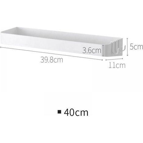 Lot de 2 Etagère Douche, Serviteur de Douche Sans Perçage, Etagere Murale avec 6 Crochets Amovibles, pour Salle de Bain, Cuisine, Blanc (1/5)