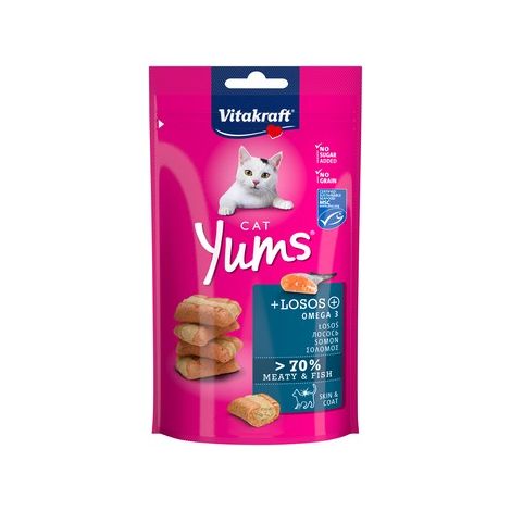 Vitakraft Cat Yums Saumon 40 g - Galettes délicates pour chats adultes