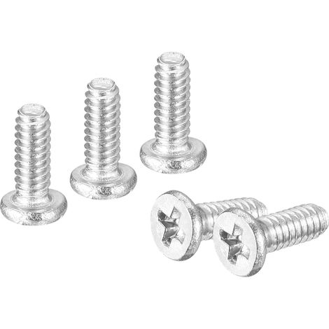 20Pcs M1.4-0.3 x 4mm Vis À Tête Plate Ronde 304 Acier Inoxydable (1/5)