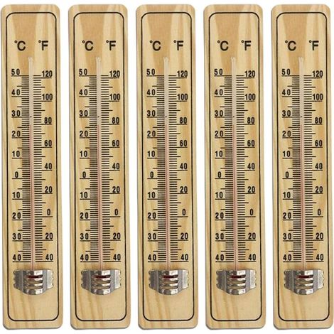 8 Pcs Thermomètre À Bois pour Intérieur,thermomètre en Bois pour Mesurer La Température L'intérieur Et L'extérieur,L'énergie,Thermomètre avec Échelle en Degrés Celsius Et Fahrenheit (1/5)