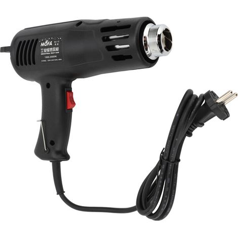 Jeffergarden Pistolet à air chaud double température de qualité industrielle 1200 W avec support de buse rotative et fil chauffant isolé pour emballage de film automobile 220 V 50 Hz Prise UE
