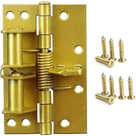 Chiudiporta automatico - Cerniera a chiusura automatica - Porta morbida - Posizionamento a 90 gradi - 100x65 mm - Oro (1/2)