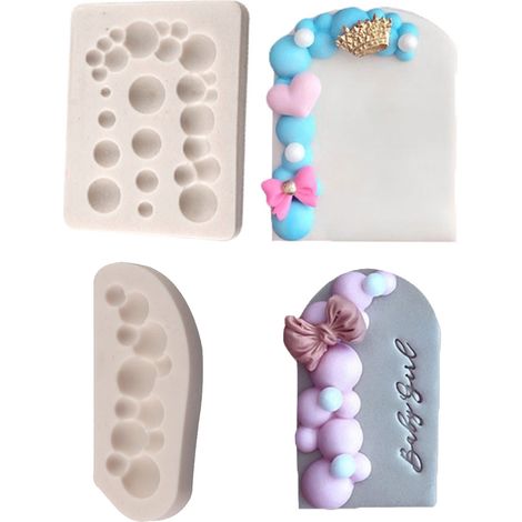 2 moules à fondant, moules en silicone hémisphériques, perles décoratives pour gâteaux, cupcakes, bonbons, bombes de bain, savon, résine (1/5)