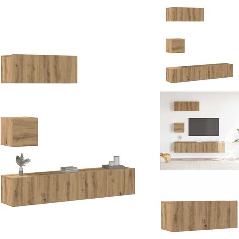 Ensemble de meuble TV mural 4 pcs chêne artisanal - Ensemble De Meubles TV - Ensembles De Meubles TV - Meuble TV - Meuble Hifi (1/5)