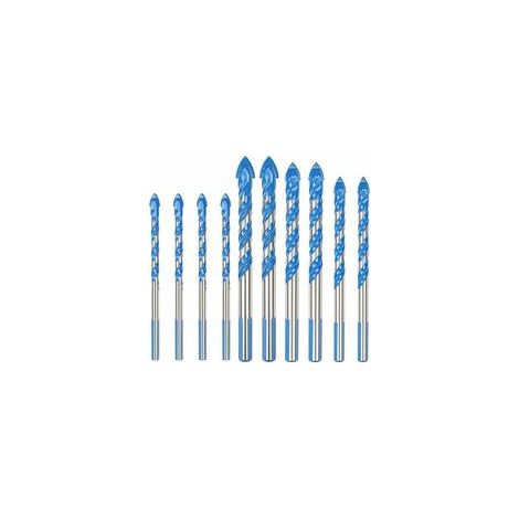 Lot de 10 forets en carbure de tungstène pour porcelaine, carrelage, béton, mur de brique, verre, miroirs, maçonnerie en plastique et bois Assortiment de tailles 6/8/10/12 mm (1/5)