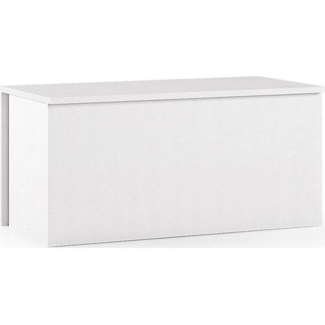 Dmora Koffer Miltonia, Geräumige Mehrzweck - Aufbewahrungsbox, Moderne Brust, 100% Made in Italy, Cm 90x45h45, Weiß (1/4)