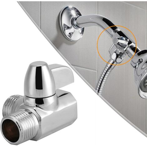 Robinetterie de Douche en Laiton Chromé 3 Voies, Adaptateur en T G1/2" pour Bras de Douche Murale