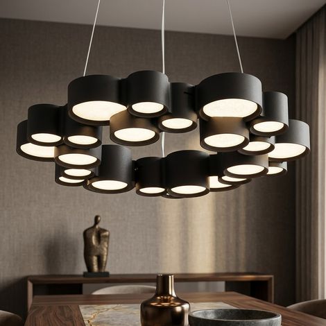 Suspension pour salon, hauteur réglable, anthracite, acrylique, H 120 cm (1/5)