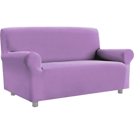 Copridivano Elasticizzato Universale Con Braccioli 100% Made In Italy Salva Divano Poltrona Viola - 3 Posti