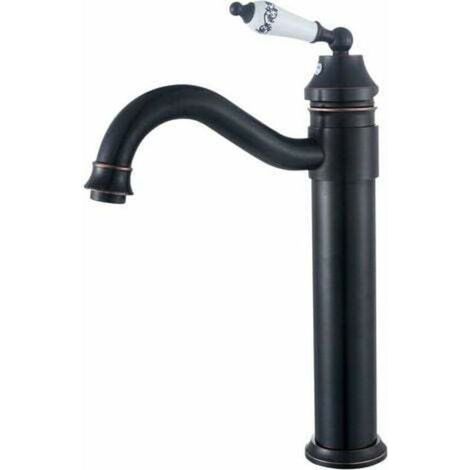 Robinet Lavabo RéTro Noir Haut,Mitigeur Lavabo Pivotant à 360°Robinet Salle Bain,Mitigeur Salle de Bain,Laiton thsinde (1/4)
