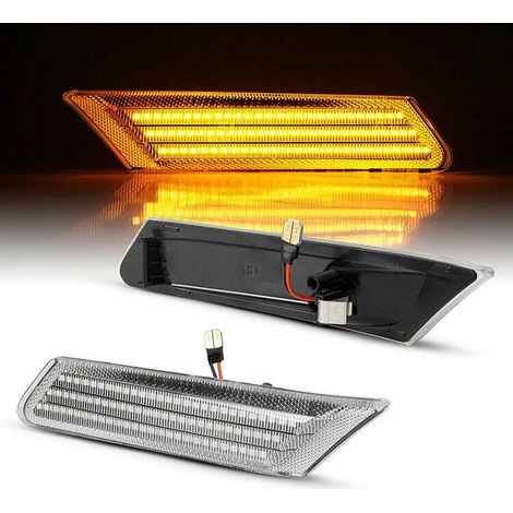KIT 2 INDICATORI DI DIREZIONE LATERALI A LED COMPATIBILE CON PORSCHE Boxster  Cayman  987  BJ 2005-2008  , VETRO TRASPARENTE (1/4)