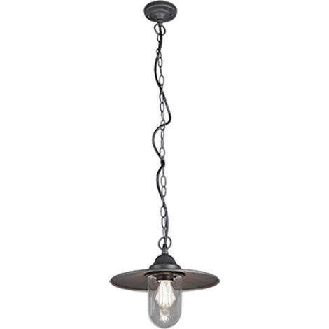 BRENTA SOSPENSIONE DA ESTERNO FUSIONE DIALLUMINIO VERNICIATA ANTRACITE CON DIFFUSORE VETRO TRASPARENTE IP44. excl. 1x E27 · max. 40W (1/4)