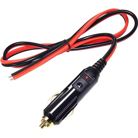Câble De Prise Mâle Pour Allume-Cigare 12V, Avec Fusible 15A, Longueur 2M, Fil Cuivre 16 AWG 1,31 Mm², Rallonge Allume Cigare Pour Voiture, Camping-Car, Camion (1/5)