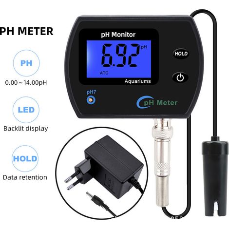 Kit de capteur de testeur de moniteur de température de pH numérique 2 en 1 0 14.0pH mesure l'étalonnage automatique (1/2)