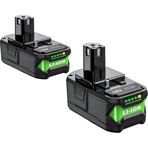 Batterie de remplacement, Li-ion, 18V, compatible avec Ryobi, 1 6Ah 1 9Ah (1/2)