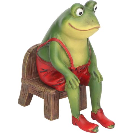 Grenouille Décorative en Résine, Sculpture Mignonne et Drôle, Statue de Jardin Résistante aux UV, Ornement Extérieur pour Terrasse et Pelouse (1/5)