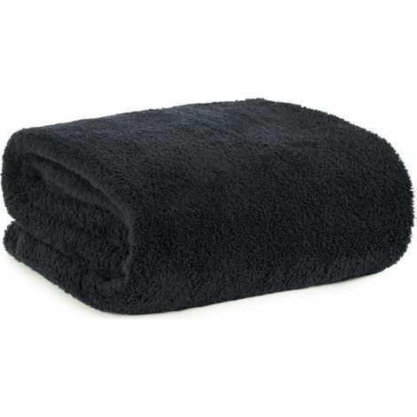 Manta Lori negra de forro polar de 200x220 cm (1/5)