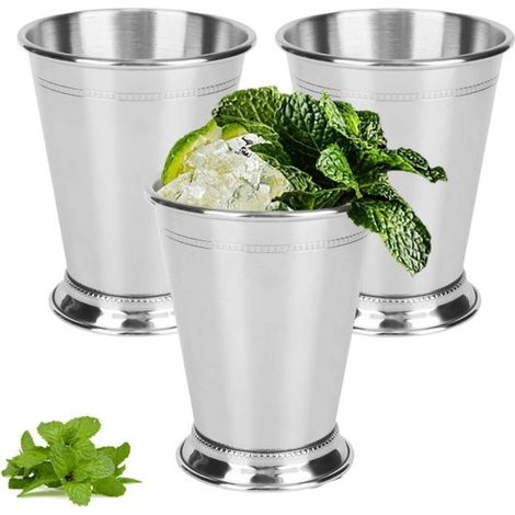Set di 3 bicchieri da cocktail in acciaio inox, perfetti per bar e feste - 400 ml (1/5)