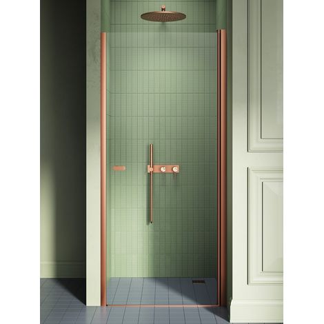 Porte de douche pivotante 100 cm cuivre brossé MONAKO COPPER BRUSHED (1/5)