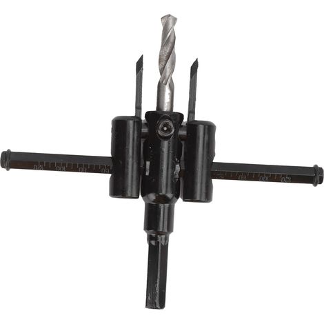 Scie cloche avion 30-120 mm, trépan réglable DIY pour agrandir trous d'enceintes, bois et plastique, scie à spot encastrable, outil polyvalent. (1/5)