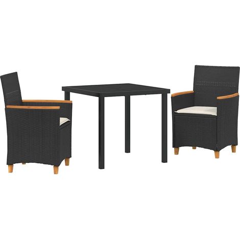 Maison Exclusive - Ensemble de salle à manger pour jardin 3 pcs Noir polyrotin (1/5)