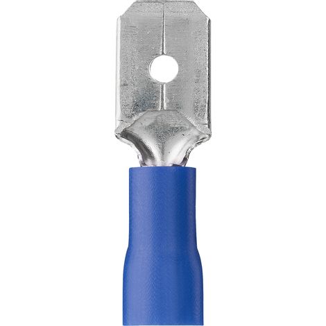 DEBFLEX - CLIPS MALE PRE-ISOLE 6.3X0.8 MM BLEU SACHET DE 10 - 711052 (1/4)