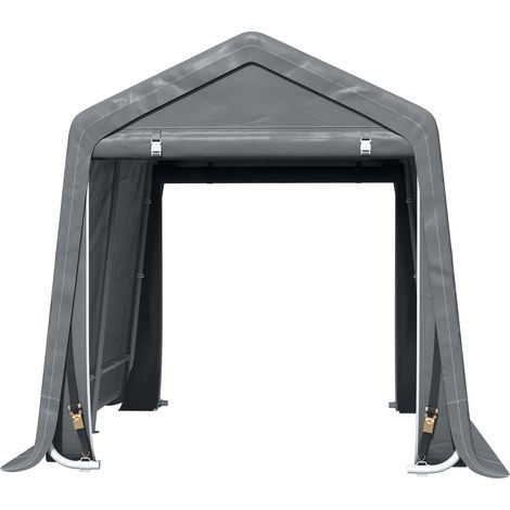 Tenda Garage 2,4 x 2 m für Autos und Fahrräder, Stahl und PE-Plane, Anthrazitgrau