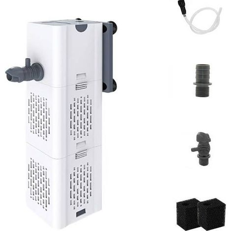 Filtre intégré pour aquarium 80-250 L, 15 W, débit 1 000 l/h, pompe de filtration intégrée avec éponge filtrante (1/5)