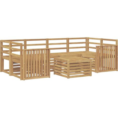 Set di divani da esterno 7 pz Bianco Legno di Acacia Massello vidaXL (1/5)