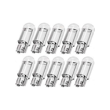 Lot de 10 ampoules LED T10 W5W COB pour voiture, plafonnier, feu de position, éclairage de plaque d'immatriculation, 168 194 192, 12 V CC, blanc (1/5)
