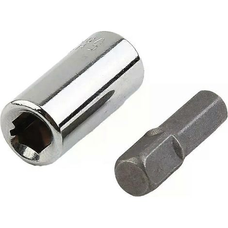 Adaptateur pour douille carrée 1/4" vers douille hexagonale 1/4" + adaptateur pour perceuse ou tournevis carré - Référence : JXLGV (1/4)