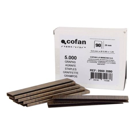 Grapas modelo 90 de 38mm para Grapadoras                                                     Longitud 20mm (5.000 PCS)