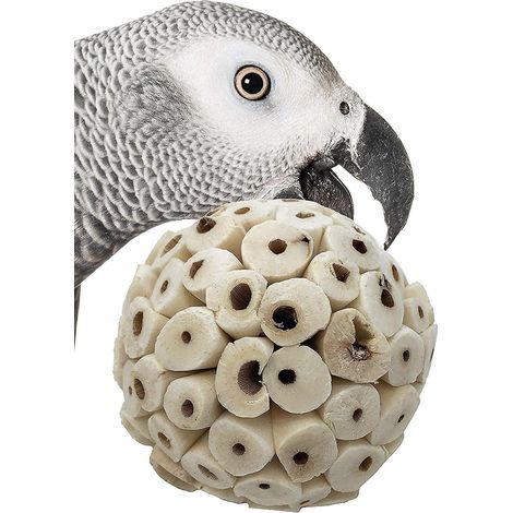 Natürlicher Sola Ball Soft Chew Shred für die Futtersuche – geeignet für Papageien wie Amazonen, Nymphensittiche, Sittiche, Mönchsittiche, Weißbauchpapageien, Edelpapageien, Wellensittiche, Kaninchen, (1/4)