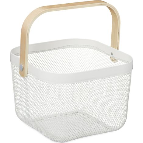 Panier de rangement rond pratique polypropylène 30 x 26 x 24,5 cm en métal gris (1/5)