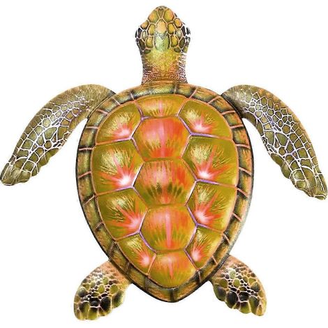 Metallschildkröte – Wanddekoration aus Schmiedeeisen – Hängende Metallschildkröte für Wohnzimmer und Garten-Jaune (1/5)