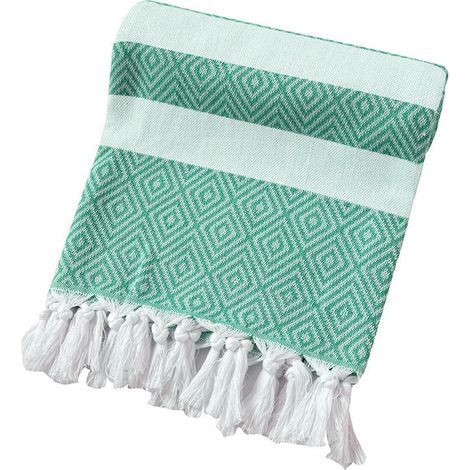 1 serviette de plage, 100 x 180 cm, coton, fine et compacte, à franges, pour plage, hammam, sauna, pique-nique et yoga (1/5)