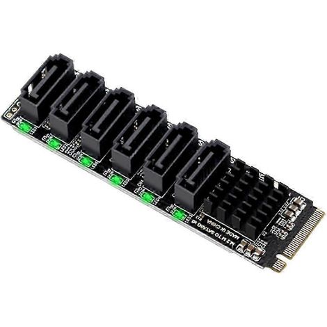 Carte d'extension M.2 NVMe vers SATA 6 ports avec puce ASM1166 (1/5)