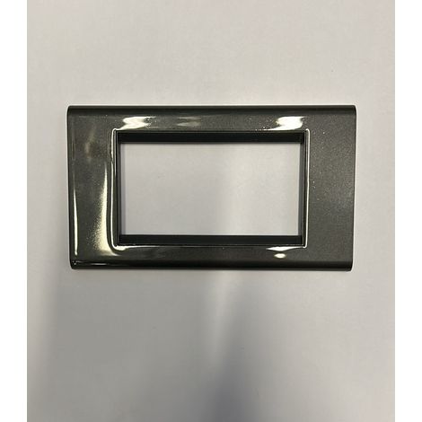 BTICINO - PLACCA 4 MODULI PIANA ACCIAIOSCURO L4854AC