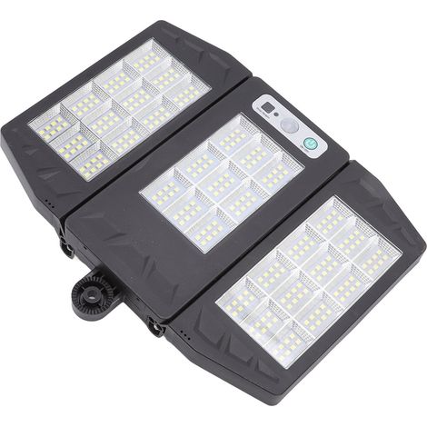 Lampadaire solaire étanche IP65, 264 LED, à détection de présence, pour jardin, cour ou route. (1/5)