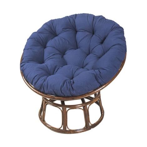 Cuscini per sedie da esterno, cuscino imbottito per seduta, cuscino per amaca rotonda, altalena a forma di uccello - Blu marino 50×50CM (1/4)