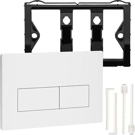 Plaque de déclenchement pour WC, plaque de commande de toilettes, pièce de rechange, plaque de déclenchement compatible avec élément WC Geberit Sigma01, 20, 30, 50, UP300 et 320 (blanc) (1/5)