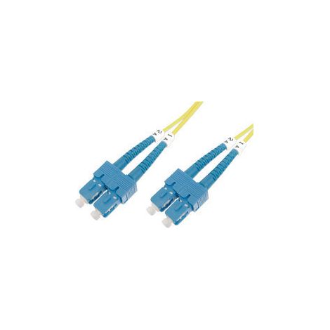 DIGITUS LWL Patch-Kabel OS2 - 10 m SC auf SC Glasfaser-Kabel - LSZH - Duplex Singlemode 09/125µ - 10 GBit/s - Gelb