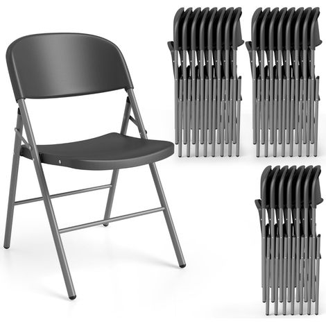 6er-Pack Klappstühle, Metall & Kunststoff, Tragkraft 150 kg, Grau