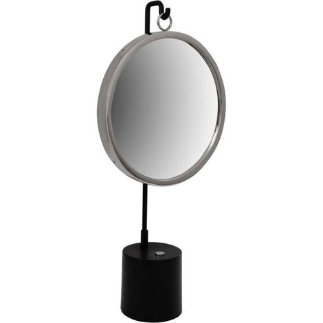 Miroir à Poser Rond "Eleganca" 65cm Noir & Argent (1/2)